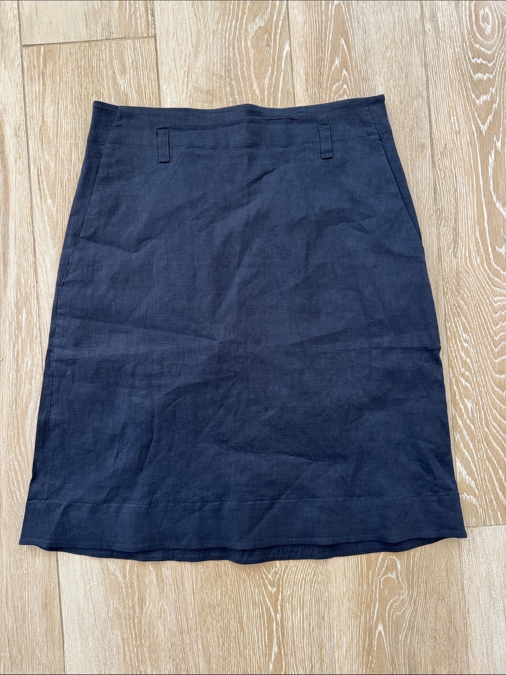 Theory Navy A LineTie Skirt Eco Crunch Wash 6